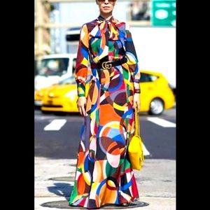 STAND OUT IN THE CROWD! Beautiful and Colorful Showstopper Maxi-Dress